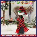 Christmas Wine Bottle Bag Washable Plaid Bottle Cap Portable Home Party Ornament