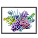 11CT Stamped Canva Partial Cross Stitch Embroidery Succulent Print Cotton Thread