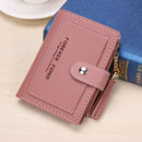 Folded Women Tassels PU Leather Handbag Hasp Small Wallet Purse(Bean Red)
