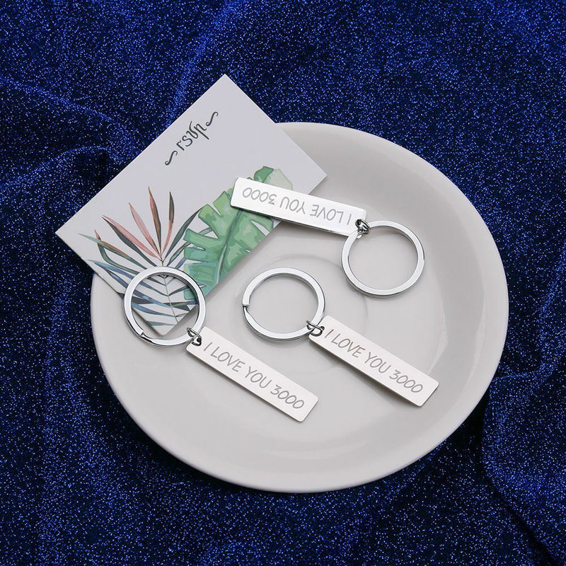 Wife Husband Gift Jewelry Key Ring Keyfob Car Pendant I Love You 3000 Keyring