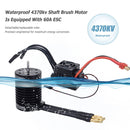 RC Cars Waterproof 4370KV Brushless Motor 60A ESC Kits for 1/10 (Black) Newly