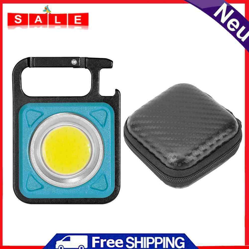 LED Keychain Flashlight 500 Lumens Outdoor Camping Working Light (Blue+Box)