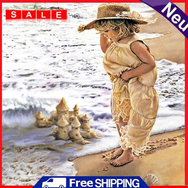 Mosaic Picture Kit DIY Little Girl Diamond Painting Rhinestone Bead Craft Gift