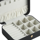 Velvet Jewelry Box Portable Necklace Earrings Organizer with Lock (Black)