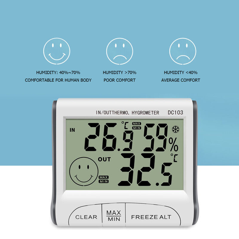 Home Indoor Thermometer LCD Digital Temperature Hygrometer Gauge Humidity Meter