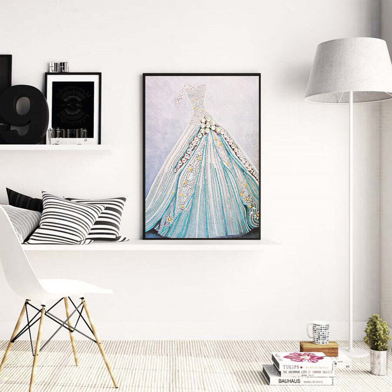 Wedding Dress 5D DIY Special Shaped Diamond Painting Colorful Needlework Crafts