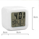 Alarm Clock 7Color Change LED Digital Glowing Modern Night Bedroom Light D6D4
