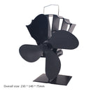 4-Blade Heat Distribution Wood Fireplace Fans Energy-Saving Thermal Stove Fan