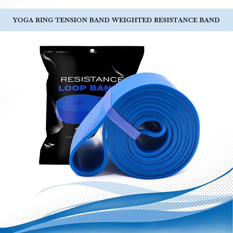 Elastic Resistance Band Exercise Gym Fitness Strength Belt (Blue 64mm)