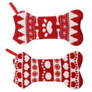 Party Decoration Pet Dog Christmas Stockings Knit Hanging Bone Shape Stockings