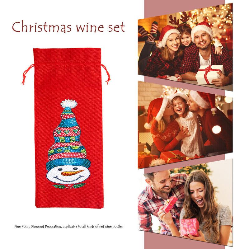 DIY Special Drill Diamond Painting Christmas Wine Bottle Covers (TB003) Newly