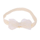 Cute Newborn Baby Girls Headband Bowknot Girls Headwear Headdress(White)