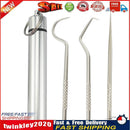 Stainless Steel Toothpick Set w/Portable Toothpick Holder Storage Box (01) Newly