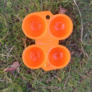 2 Grids Egg Storage Box Camping Picnic Hiking Carrier Egg Holder (Orange)