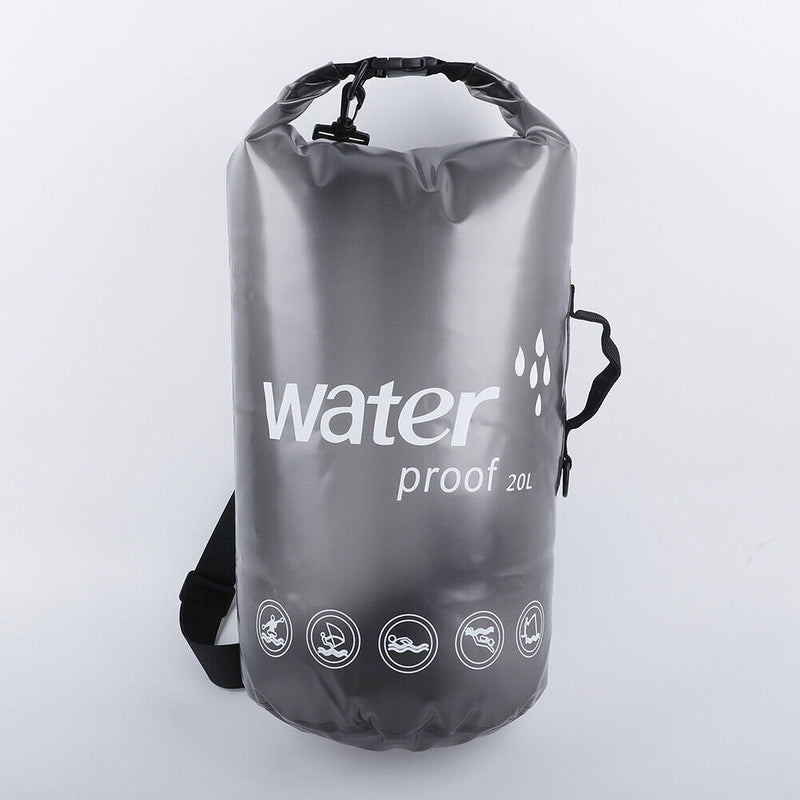PVC Bags 20L Trekking Drifting Waterproof Storage Pouch (Translucent Black)