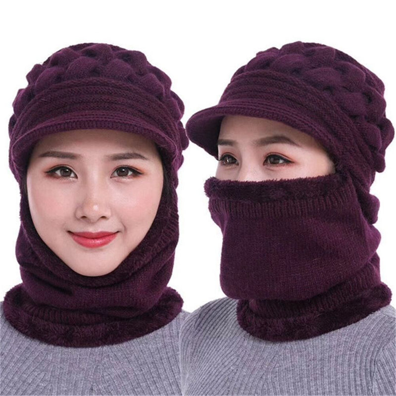 Windproof Plus Thickening Winter Hat Balaclava Beanies Scarf Cap Woolen Hat