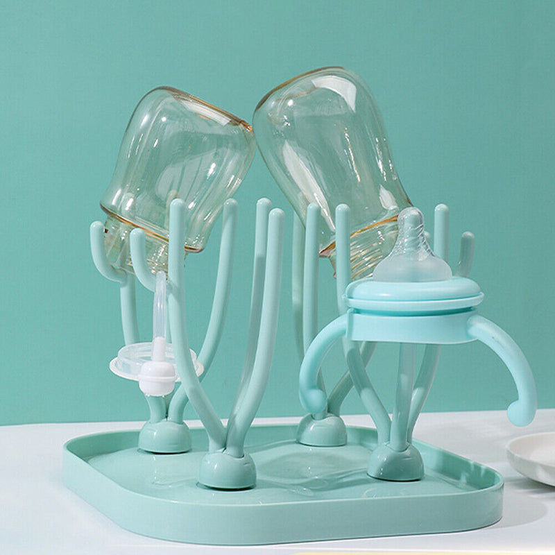 Baby Feeding Bottle Drying Racks Bottle Cleaning Drainer Holder (Green)