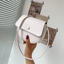 Pure Color PU Saddle Bag Flap Small Shoulder Crossbody Bags Female Messenger Bag