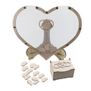 Personalised Wedding Party Guest Book Alternative Wooden Hearts Drop Jar Box_
