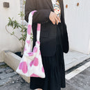 Fashion Women Love Print Plush Messenger Bag Autumn Winter Handbags (Pink)
