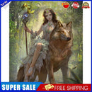 Girl and Wolf Frameless Oil Paint by Numbers Kit Handpainted Canvas Picture