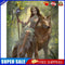 Girl and Wolf Frameless Oil Paint by Numbers Kit Handpainted Canvas Picture