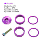 OUO Bicycle Stem Top Cap Headset Cover with Screw Fork Ring Spacer (Purple)