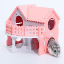 Small Pet Sleeping Wooden House Hamster Net Ecological Double Decker-Lei