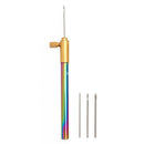 DIY Craft Beech Handle Embroidery Crochet Hook with 3 Needles Sewing Tools Set