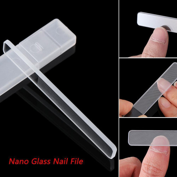 Washable Transparent Nano Polished Glass Nail File Nail Sanding Grinding Shiner