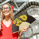 Folding Fans Flowers DIY Painting By Numbers Fans Art Craft Home Decor for Gi