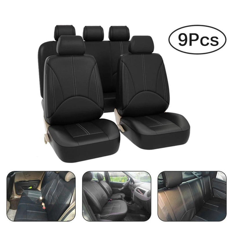 Four Seasons PU Leather Car Seat Covers Set Automobile Seat Protector Universal