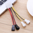 2pcs 4-Pin Molex to 3-Pin fan Power Cable Adapter Connector 12v*2 / 5v*2