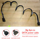 Molex 4 Pin Male 1 to 5 SATA 15 Pin Female Hard Drive Power Supply Cable 30 inch