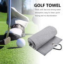 Waffle Microfiber Golf Ball Club Cleaning Towel with Carabiner Hook (Grey) Newly