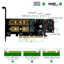 3"" 1 NGFF PCIE M.2 NVME SATA SSD to PCI E 4X SATA3 Apatter for 2230-2280 Cards