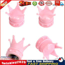 4pcs Pink Crown Shape Car Auto Wheel Tire Tyre Valve Stem Caps Dust Covers Newly