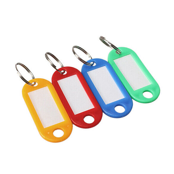 100pcs Plastic Keychain ID Label Keychain with Keychain