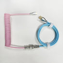 2pcs Mechanical Keyboard Cable Type-C USB Aviation Spring Wire(PU Pink)