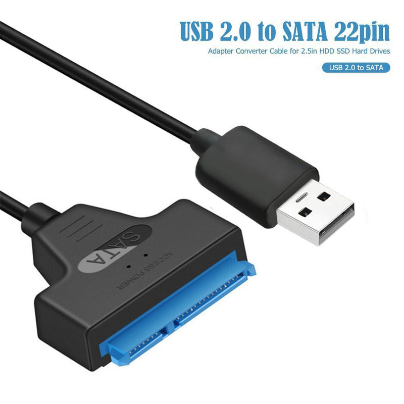 USB 2.0 to SATA 22Pin Adapter Cable HDD SSD External Hard Drive Converter Wire