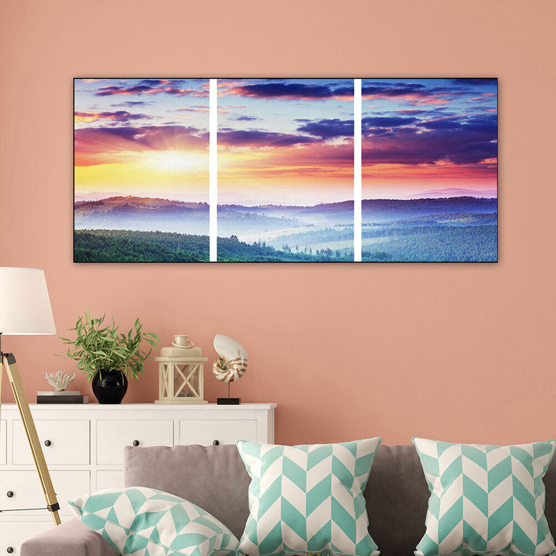 3 Panels Sunrise Oil Paint By Numbers Kits Canvas Wall DIY Gift for Adults Child