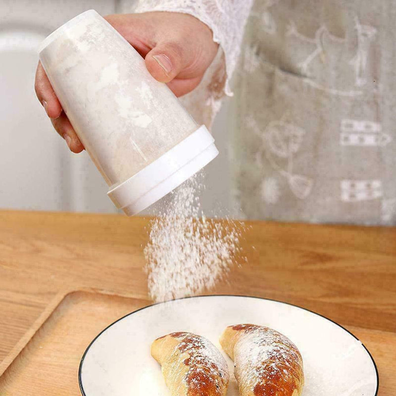 Plastic Powder Icing Sugar Cocoa Chocolate Flour Duster Hot Sugar Shaker C6L1