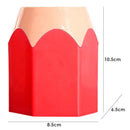 Pen Vase Makeup Brush Holder Stationery Desk Container Office Supply (Red) Newly