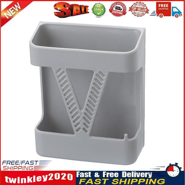 Punch-Free Wall-Mounted Remote Control Storage Rack Plug Bracket (Grey) Newly