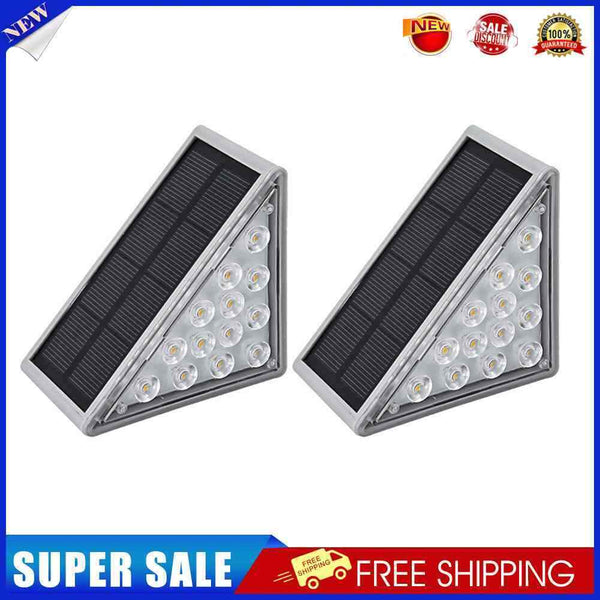 2 Pack Solar Step Light Anti-theft Solar Step Lamp for Garden Deck (Warm Li