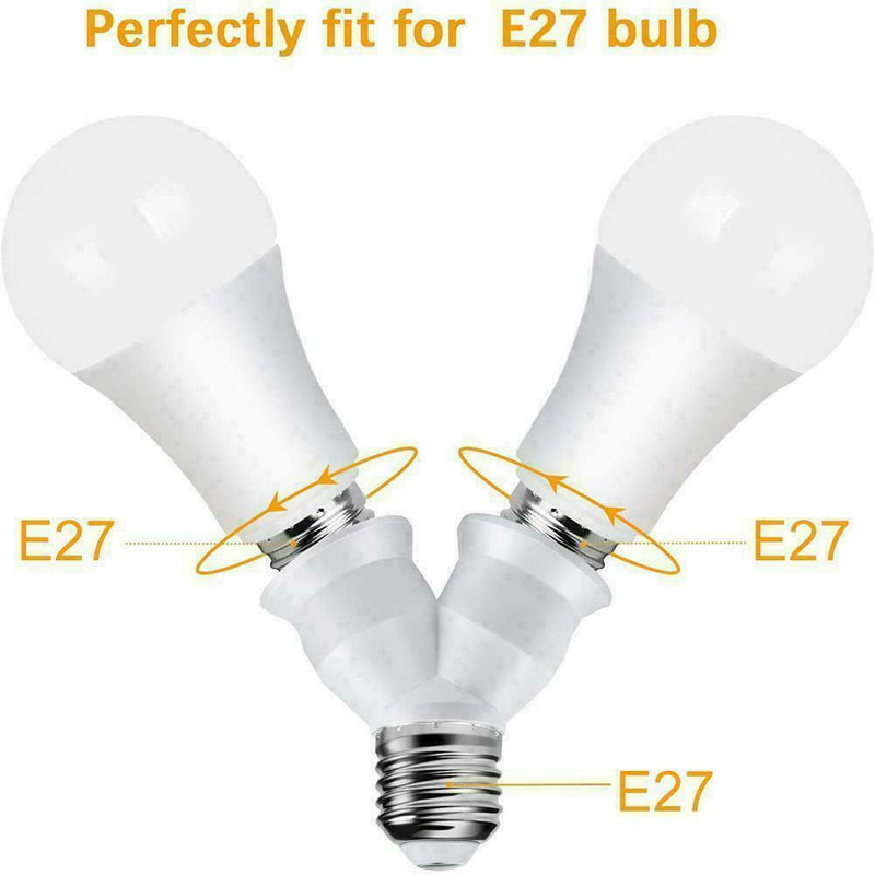 Screw E27LED Base Light Lamp Bulb Socket 1 to 2 Splitter F6U7 Adapters J8R4