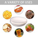 50pcs Air Fryer Liner Mat Wood Pulp Steamer Paper Oven Baking Mats (White) Newly