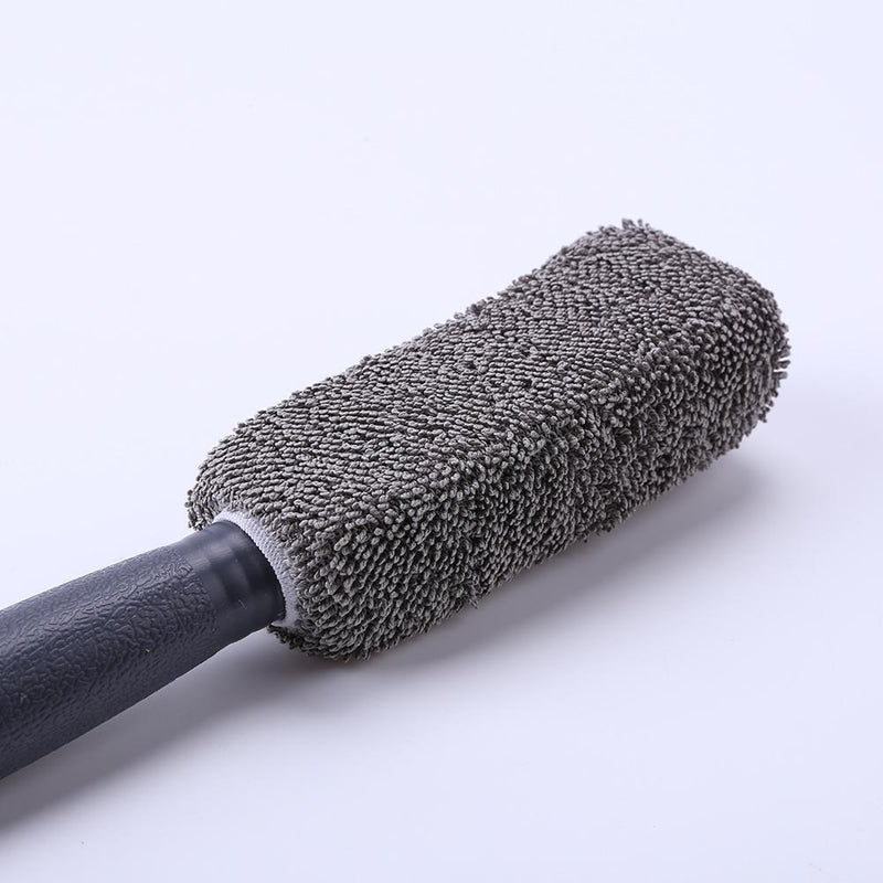 Microfiber Car Wheel Rim Brush Plastic Handle Cleaning Brush Washing Tool Newly