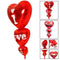 Wedding Favors I LOVE YOU Valentine's Day Aluminum Foil Balloon String of Heart