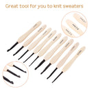 9pcs Wooden Crochet Hooks Knitting Needles Set 2-6mm Crochet Sewing Craft Newly